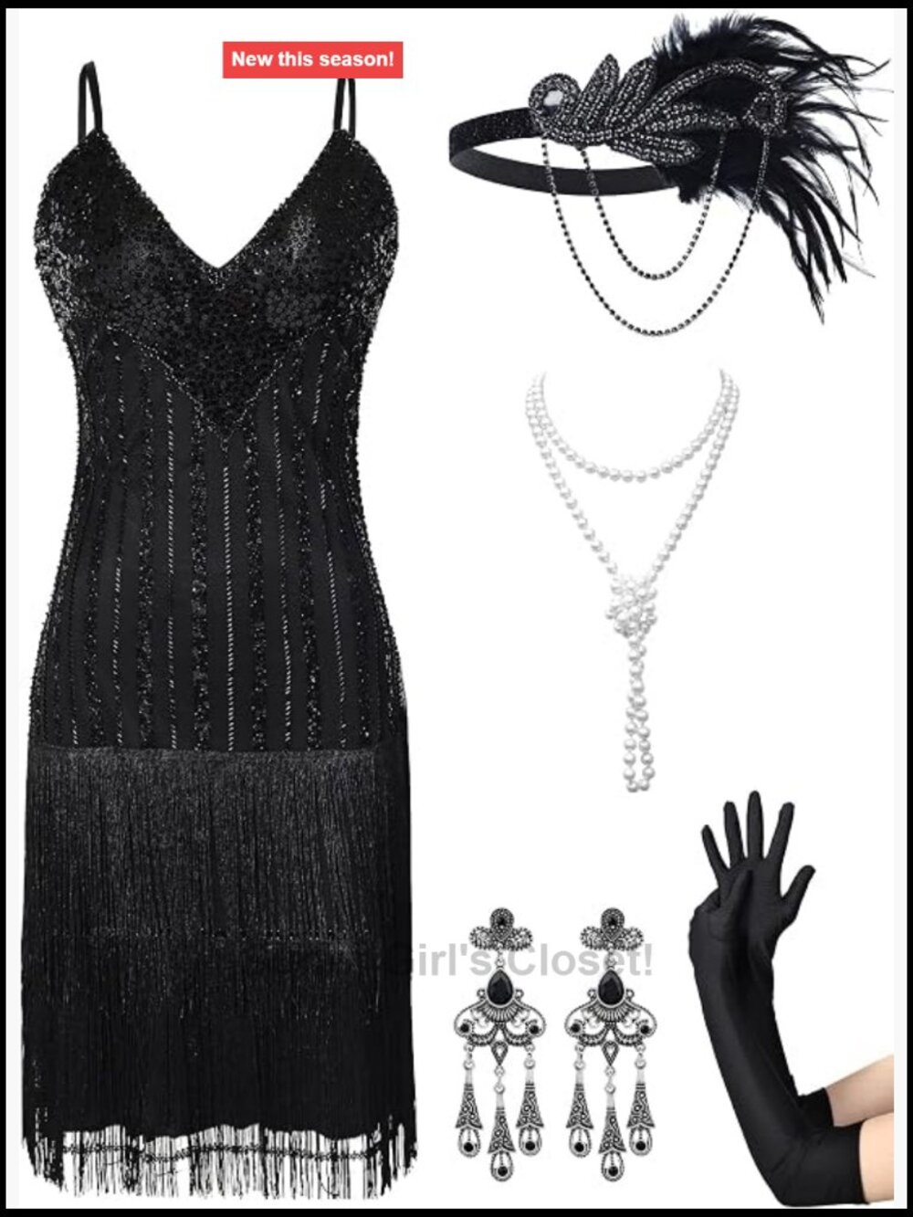1920s Sequin Fringe Flapper Dress V-Neck Short Sleeve Mesh Cocktail Party Gatsby